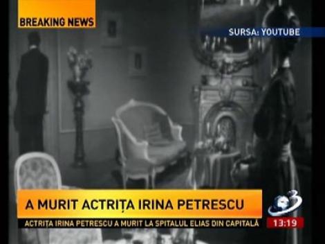 A murit actriţa Irina Petrescu