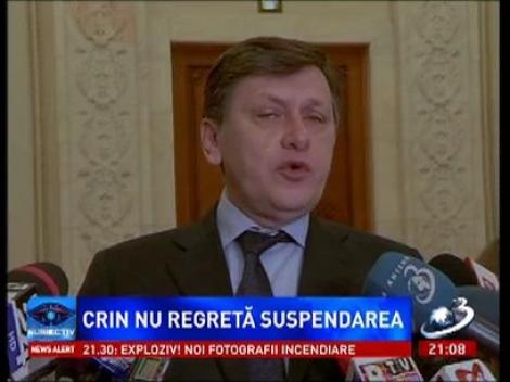 Subiectiv: Crin Antonescu nu regretă suspendarea președintelui: A fost un lucru corect,întemeiat pe o prevedere constituțională