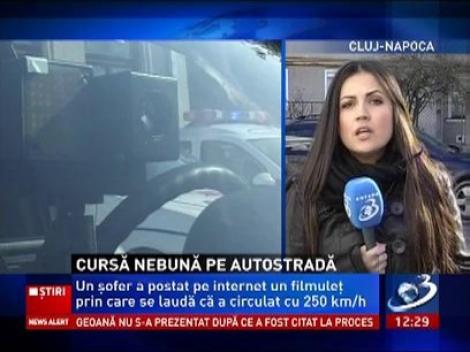 Un şofer s-a filmat cum gonea cu 250 km/h