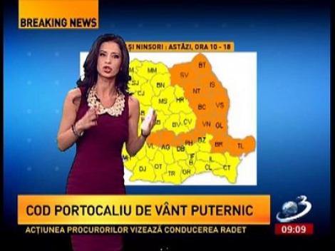 Cod Portocaliu de vânt puternic! Vezi aici zonele afectate!