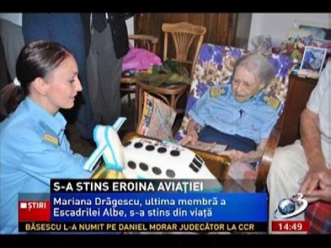 Mariana Drăgescu, ultima membră a Escadrilei Albe, s-a stins din viaţă