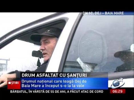Drumul național care leagă Dej de Baia Mare a început să o ia la vale, deși a fost recent asfaltat