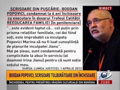 Sinteza Zilei: Scrisoare tulburătoare din închisoare a lui Bogan Popovici
