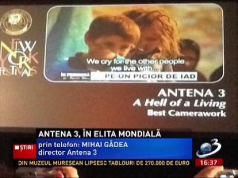 Antena 3, medaliată cu Gold World Medal la New York Festivals World’s Best Television & Films 2013