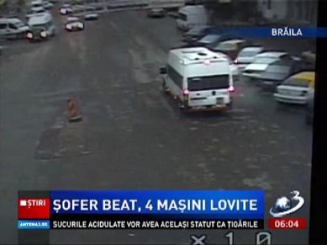 Un șofer de 23 de ani, băut și cu permisul suspendat a lovit 4 autoturisme parcate regulamentar