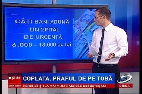 Coplata, praful de pe tobă. Doar 10% din pacienţii care ies din spitale plătesc taxa