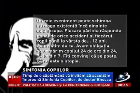 Simfonia Copiilor de Dr. Enescu, o campanie Antena 3
