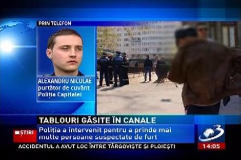 În canalele din Gara de Nord, poliţia a găsit ascunse tablouri, icoane furate şi LCD-uri noi