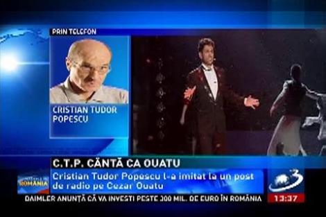 Cristian Tudor Popescu l-a imitat pe Cezar Oatu, reprezentantul României la Eurovision.