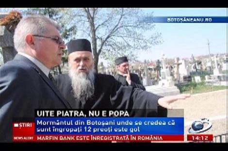 La Botoşani s-a năruit un mit. Mormântul în care ar fi fost îngropaţi preoţi "făcători de minuni" este GOL