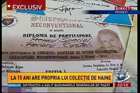 Costel, tânărul cu un viitor strălucit în designul vestimentar, la Sinteza zilei