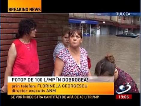 România, sub ape! Potop de 100 l/mp în Dobrogea