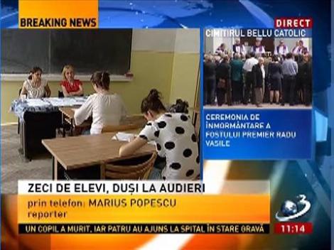 Zeci de elevi, dusi la audieri