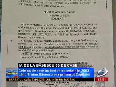 Traian Băsescu a retrocedat 66 de case într-o singură zi în perioada în care era primarul Capitalei