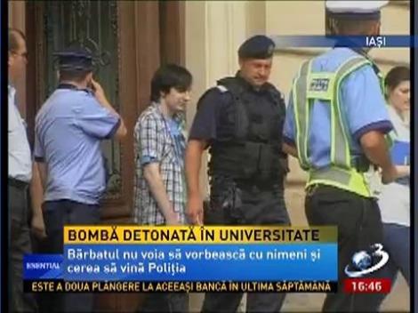 Panică la Iaşi. Un bărbat a detonat o bombă în clădirea Universităţii Cuza din Iaşi