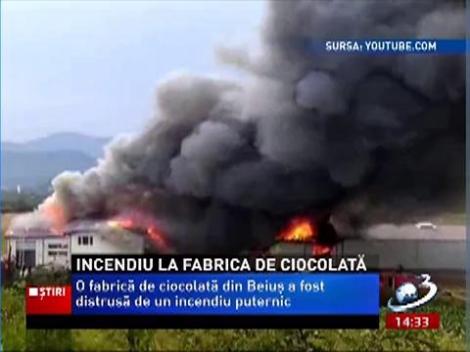 Incendiu puternic la o fabrică de ciocolată