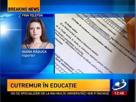 Decizie şoc a Ministerului Educaţiei: 183 de specializări desfiinţate în învăţământul universitar