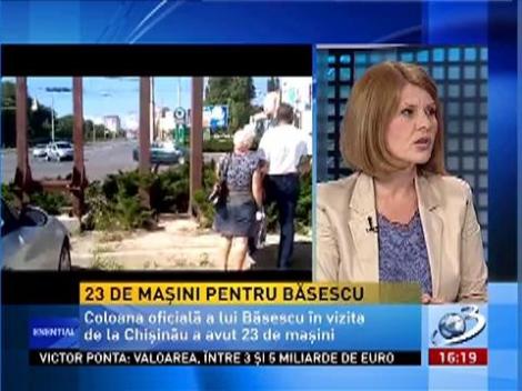 Băsescu se obişnuieşte cu statutul de VIP. Coloana oficială în vizita de la Chişinău a avut 23 de maşini