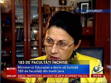 Cum explică Ministerul Educaţiei decizia de a închide cele 183 de facultăţi