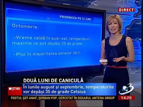 Prognoza meteo pe următoarele trei luni