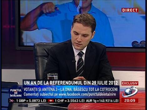 Punctul de Întâlnire: Dan Şova, despre trecerea unui an de la referendumul din 29 iulie 2012