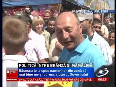 Traian Băsescu a mers la festivalul de folclor de la muntele Jina
