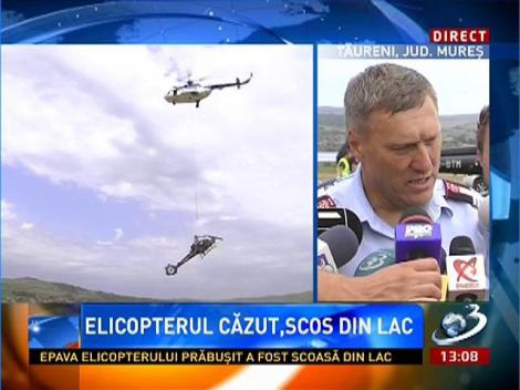 Declaraţiile celor de la ISU în legătură cu scoaterea din apă a epvaei elicopterului prăbuşit la Mureş