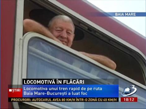 Locomotiva trenului rapid Baia-Mare- București a fost cuprinsă de flăcări pentru a doua oara într-o singură săptămână