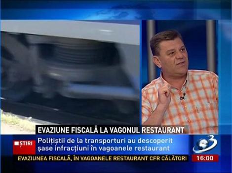 Poliţia Transporturi a amendat CFR Călători pentru evaziune fiscală la vagoanele restaurant