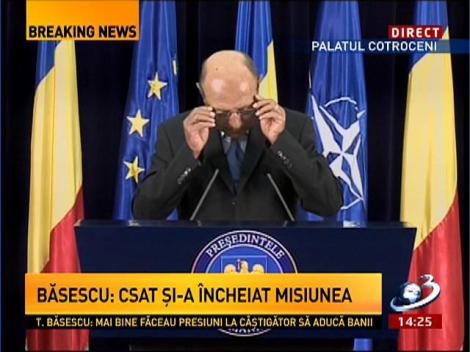 Băsescu: CSAT şi-a încheiat misiunea