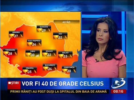 Caniculă şi disconfort termic. Temperaturile pot ajunge la 40 de grade