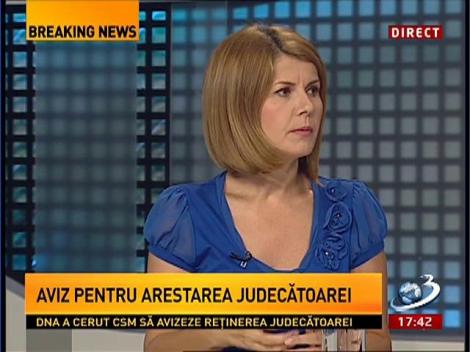 Aviz pentru arestarea judecătoarei