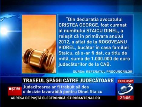Traseul şpăgii către judecătoarea Cîrstoiu
