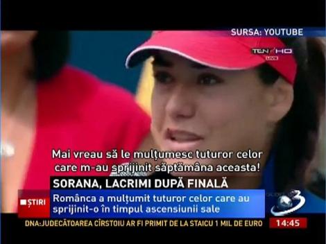 Tenismena Sorana Cârstea, lacrimi după finală
