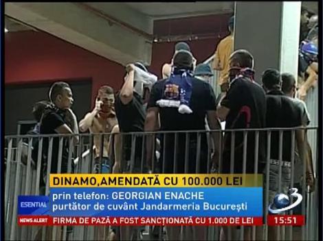 Clubul Dinamo a fost amendat cu 100.000 lei