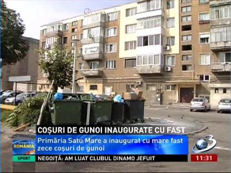 Primăria Satu Mare a inaugurat cu mare fast 10 coșuri de gunoi