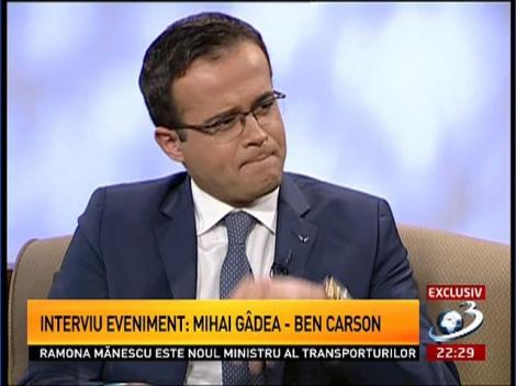 Interviu de excepţie! Ben Carson, în dialog cu Mihai Gâdea