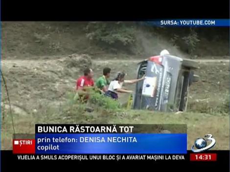 Denisa Nechita, copilot, despre bătrâna care i-a ajutat să răstoarne mașina după ce au căzut într-un șanț