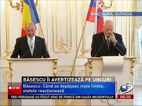 Băsescu îi avertizează pe unguri: Nu vom accepta niciodată să vină cineva din afară s ne spună cum să ne organizăm
