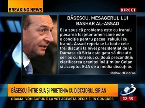 Q&A: Băsescu, mesagerul lui Bashar Al-Assad