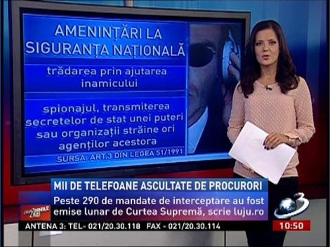 Mii de telefoane, ascultate de procurori