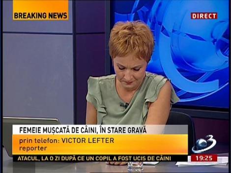 Femeie muşcată de maidanezi, în stare gravă la un spital din Capită