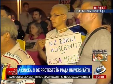 A cincea zi de proteste în Piaţa Universităţii