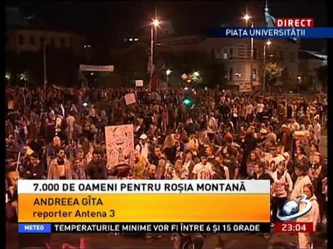 Aproximativ 7.000 de oameni, în stradă pentru Roşia Montană