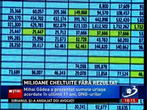 Mihai Gâdea a prezentat sumele uriaşe acordate în ultimii 11 ani, ONG-urilor