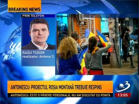 Radu Tudor, despre poziţia lui Crin Antonescu faţă de proiectul Roşia Montană