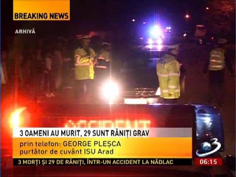 Accident CUMPLIT în apropierea Vămii Nădlac. Trei oameni au murit şi 29 sunt răniţi GRAV după ce două autocare s-au ciocnit