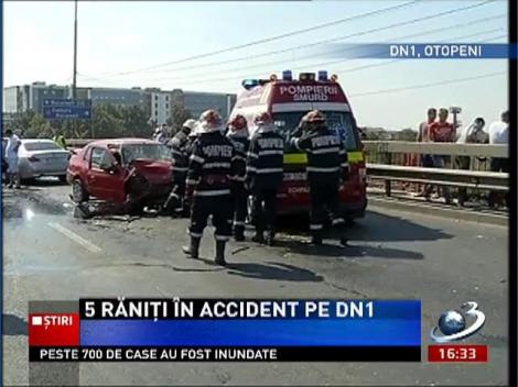 Accident pe DN1, pe podul Otopeni. Cinci persoane au fost rănite