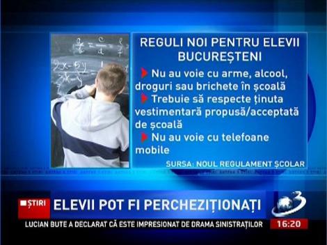 Reguli noi pentru elevii bucureşteni