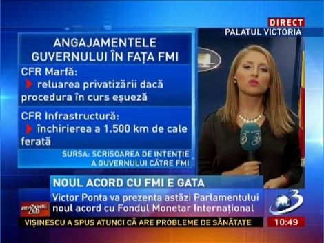 Ponta va prezenta Parlamentului noul acord cu FMI